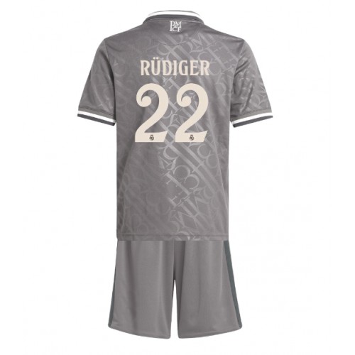 Real Madrid Antonio Rudiger #22 Rezervni Dres za djecu 2024-25 Kratak Rukav (+ Kratke hlače)